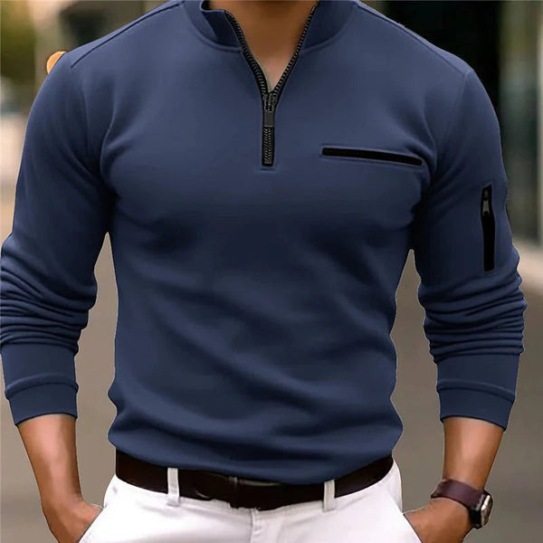 Felpa con zip elegante uomo