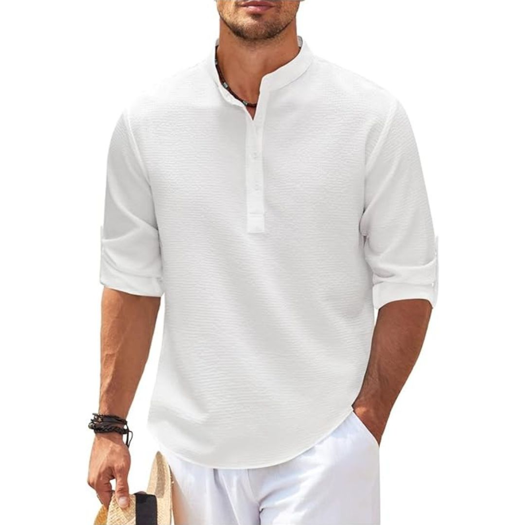 Camicia in Lino Uomo Vestibilità Comoda