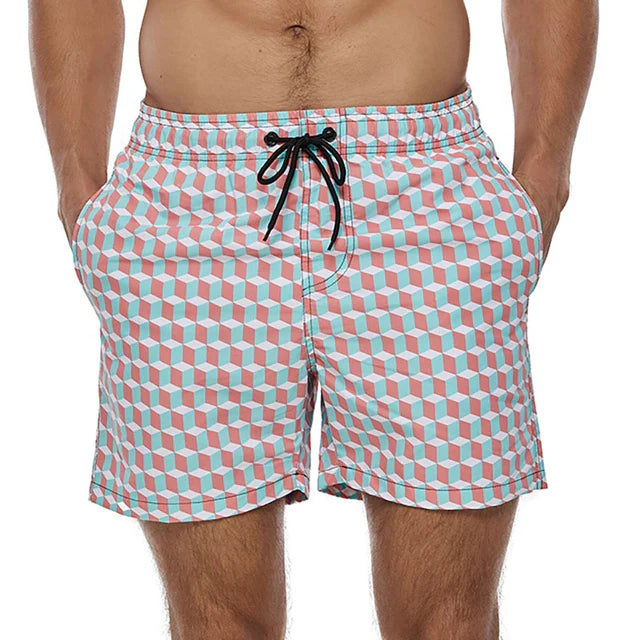 Short da bagno da uomo doppio con fantasia mimetica e asciugatura rapida